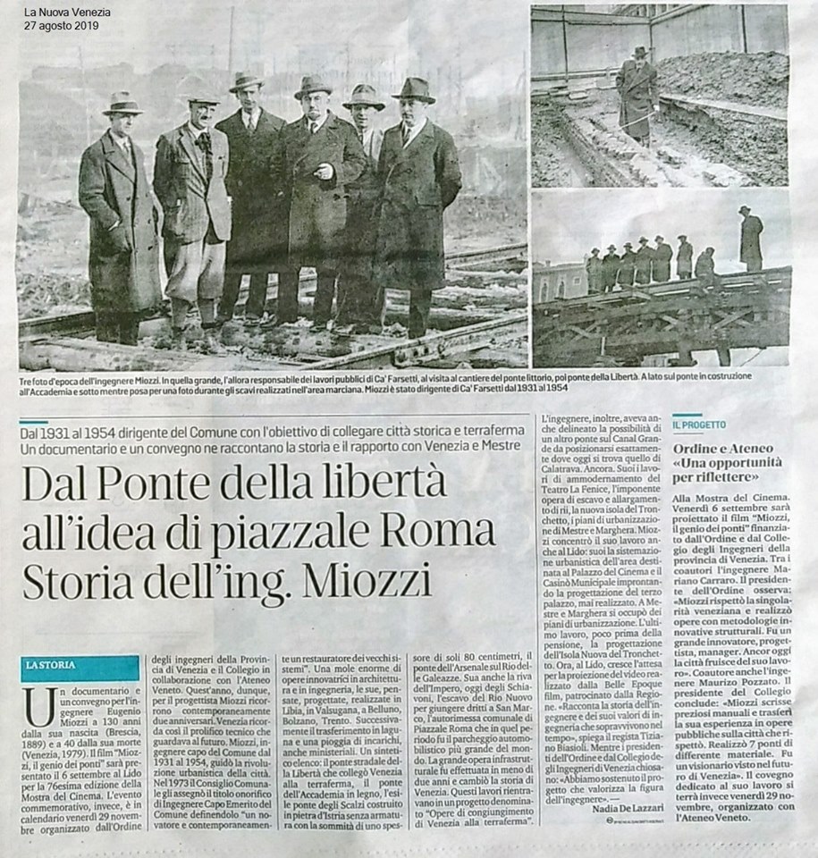 017 27.08.2019 LA NUOVA VENEZIA ing. Eugenio Miozzi film mostra del cinema - Ordine INgegneri Venezia.jpg