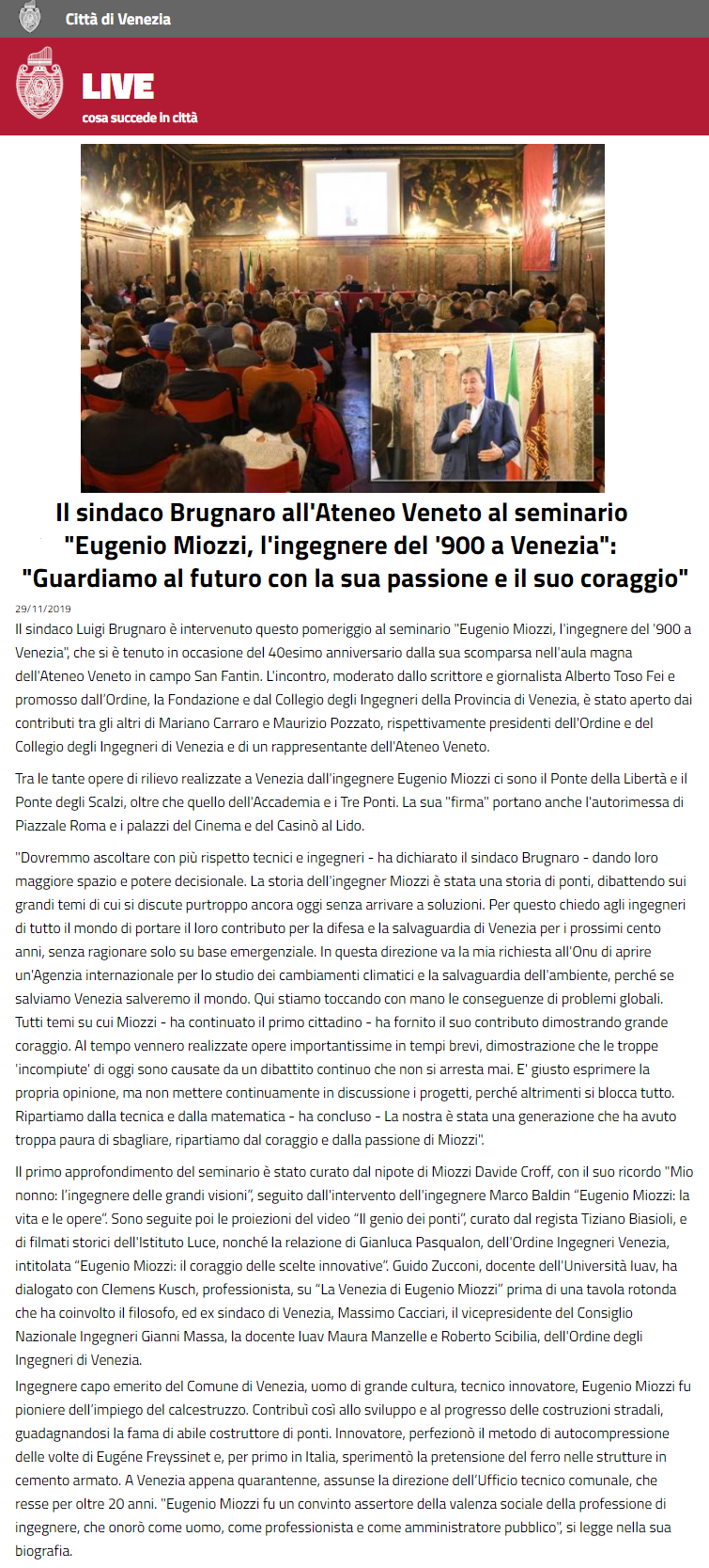 29.11.2019 LIVE cosa succede in città - comune di venezia - seminario eugenio miozzi - ingegneri ateneo veneto.png