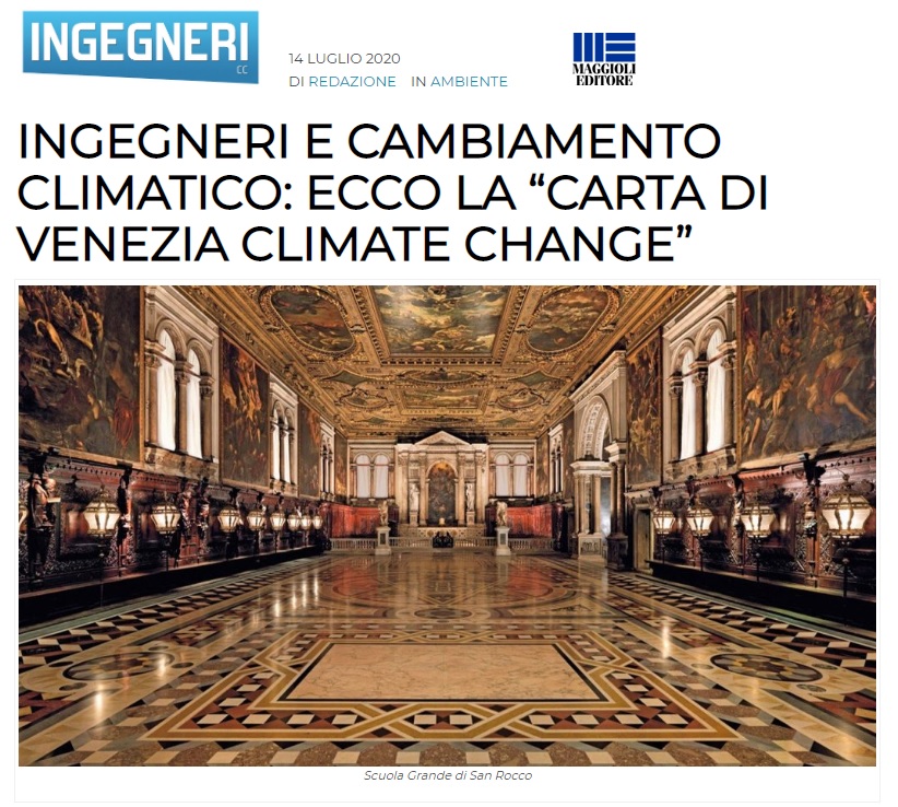 INGEGNERI CC MAGGIOLI EDITORE 2020 - Carta di Venezia Climate Change - Ingegneri Venezia cambiamenti climatici